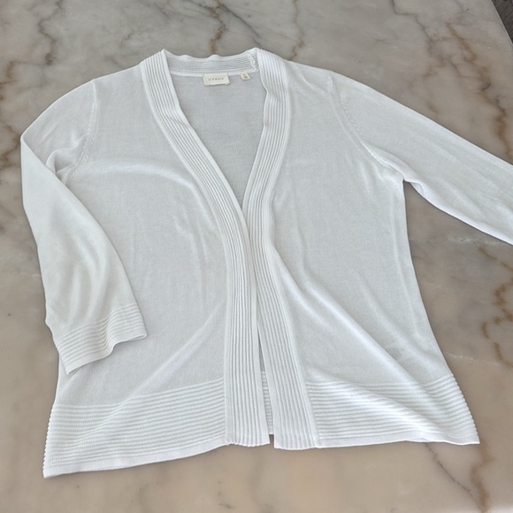 CYRUS Lightweight Open Summer Open Cardigan 100% Viscose White Sz S Loose Fit - Picture 9 of 9